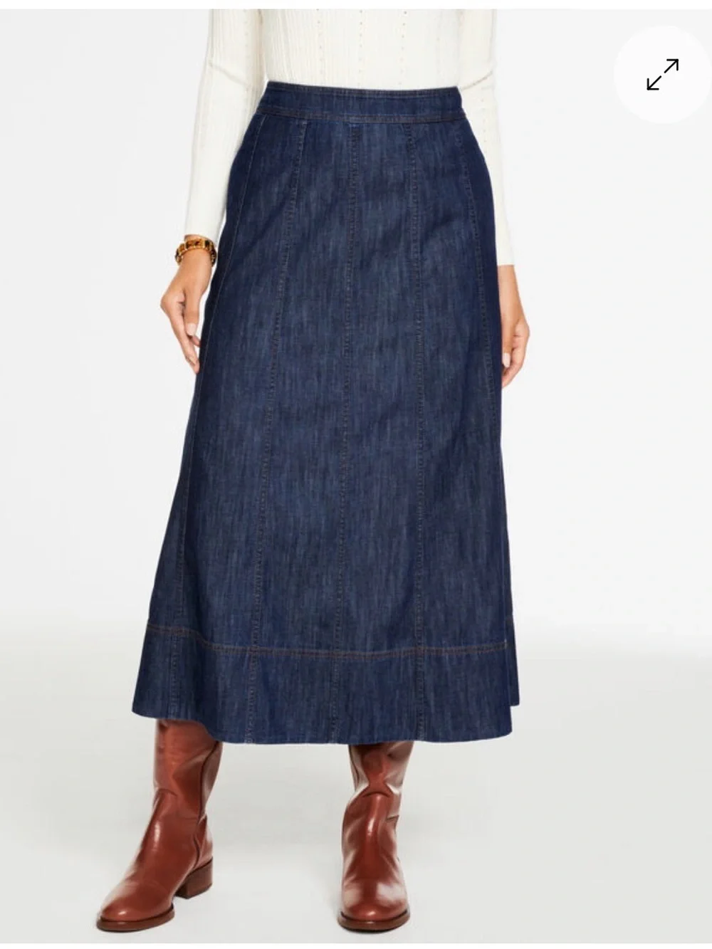 Talbots Denim Fit & Flare Skirt, NWT, Midi Length Skirt